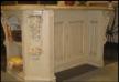 Island cabinet with bead board and large corbels
